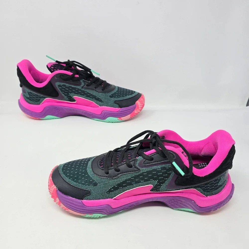 Under Armour Spawn 4 Basketball Shoes Black Pink Purple Mens 9 3028834-001